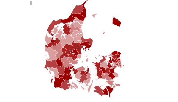 Ankestyrelsens opdaterede Danmarkskort